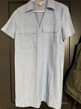 Michael by Michael Kors Light Blue Short Sleeve Button-Down Shirt